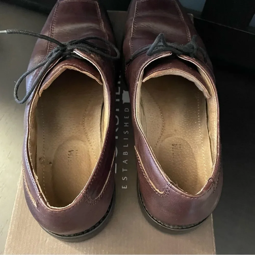 Florsheim Burgundy Dress Casual Split Toe Lace Up Oxfords Shoes Men's Size 10 D